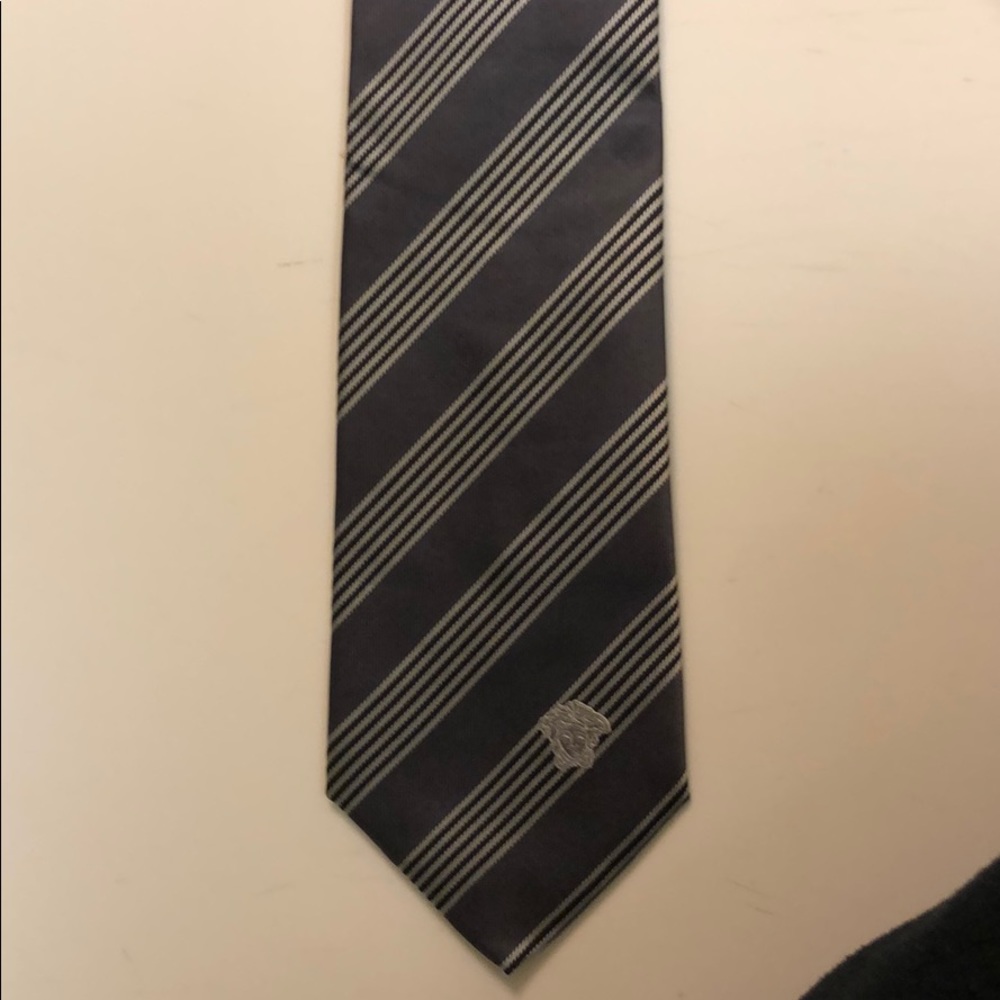 Men’s black/grey Versace tie